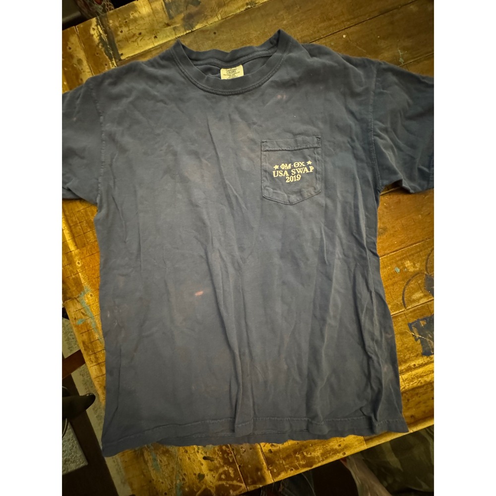 Comfort Colors Auburn University USA Swap 2019 Phi Mu Theta Chi Pocket T-Shirt L